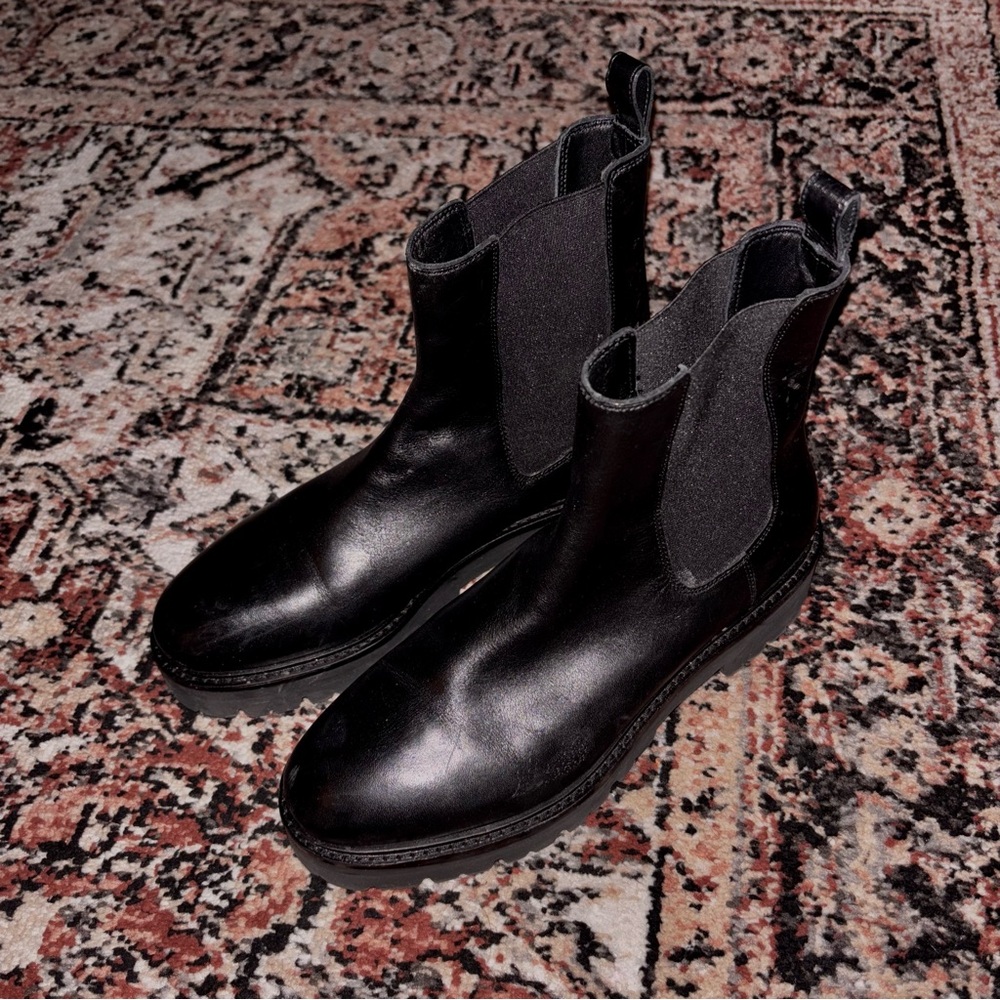 H&M Black Leather Chelsea Boots (size us6, eu37)